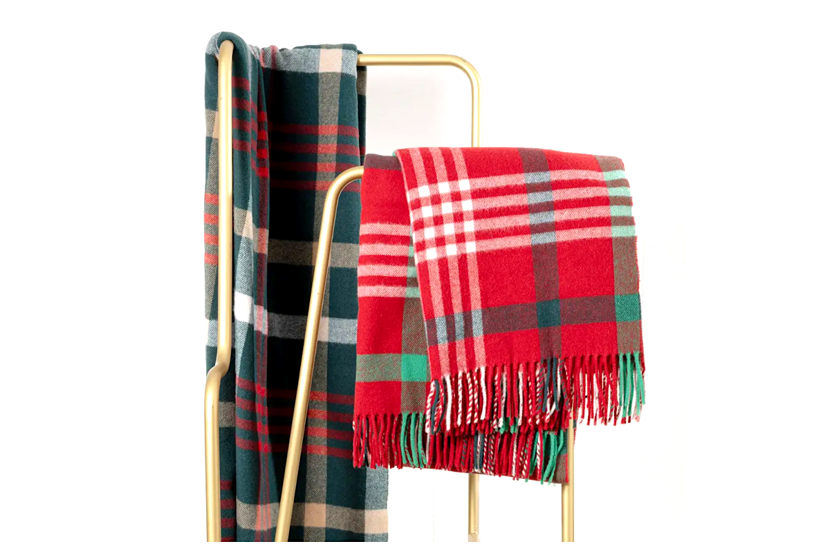 come arredare casa natale 2025, plaid snowfall