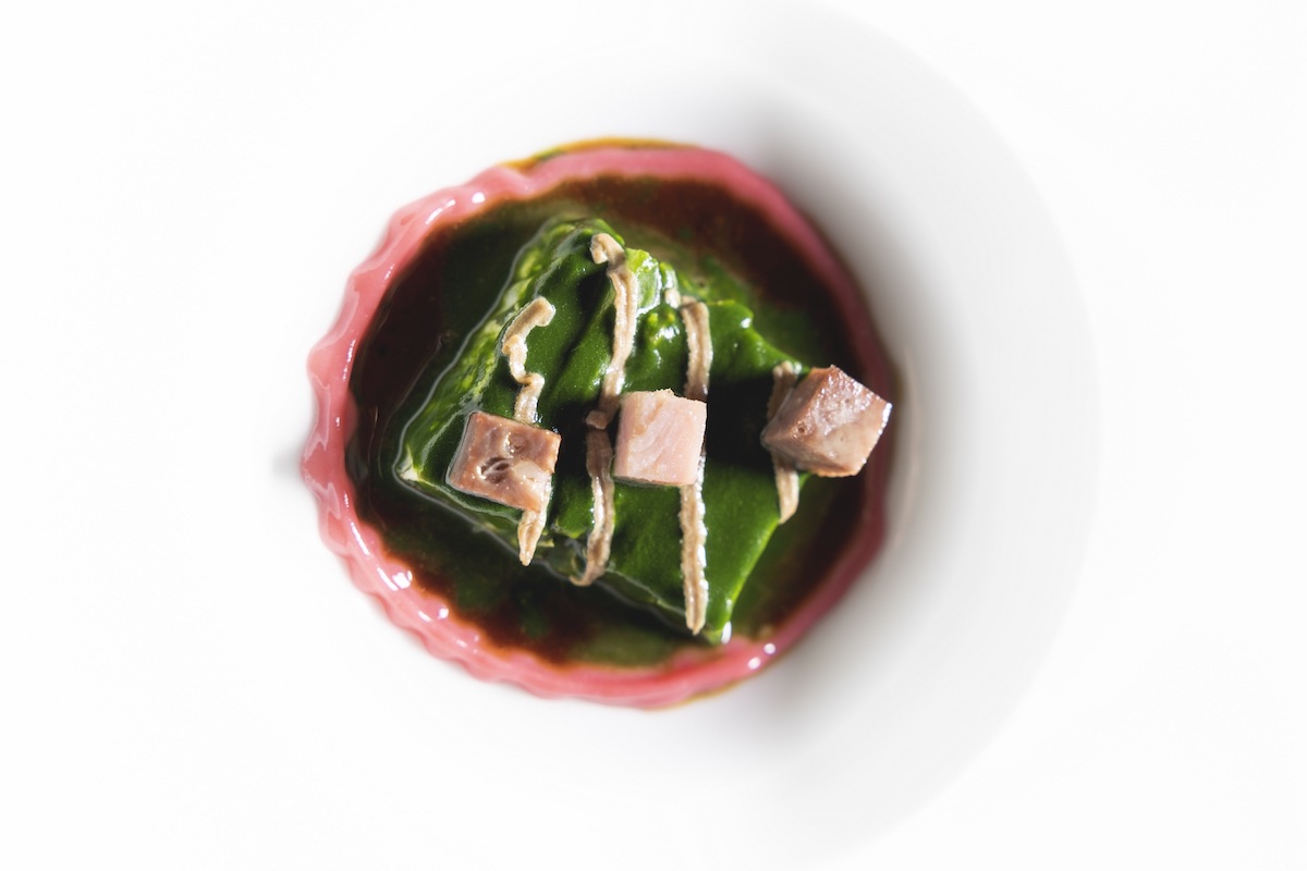 menu San Valentino Milano, TERRINA di cervo e bieta alla zingara con salsa Grand Veneur
